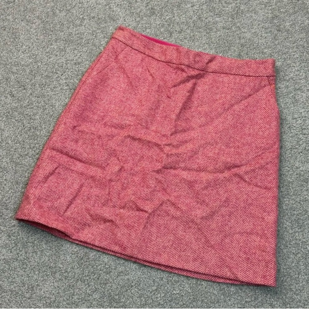 Boden Wool Tweed by Moon Pink Short A-Line Skirt US 6R